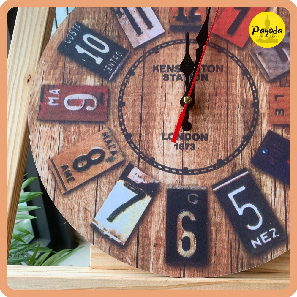 (30x30cm) Đồng hồ treo tường gỗ retro MS05 (Follow shop để nhận mã giảm giá)