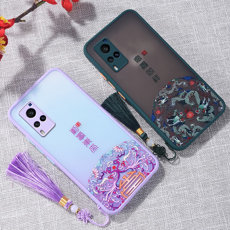 Ốp điện thoại silicone in hình phong cách Trung Hoa cho Vivo X60 X60Pro X60Pro + X50 X50Pro X30 X30Pro