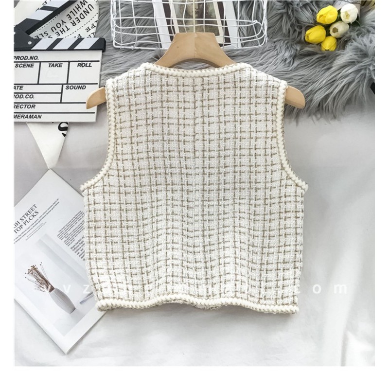 Áo khoác Gile dạ Tweed Quảng Châu - ord