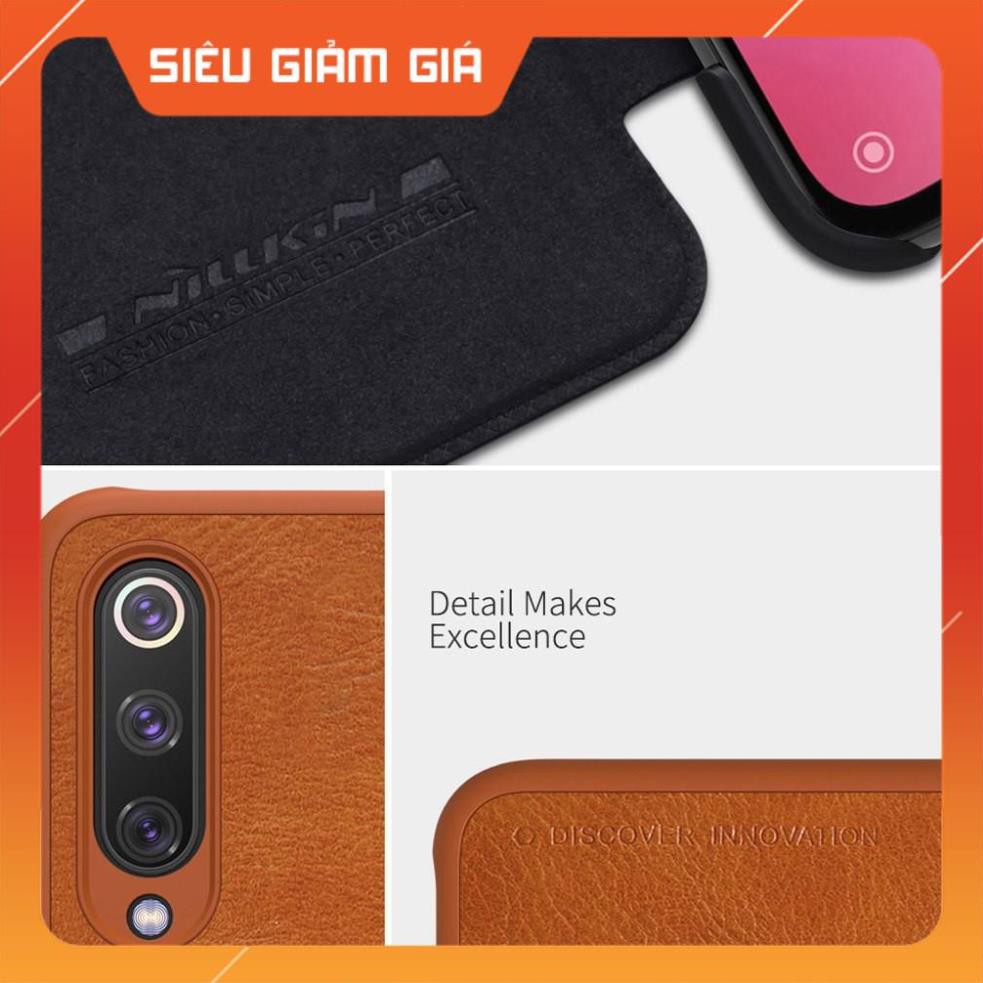 Bao Da Da Bò Cho Xiaomi Mi 9 hiệu Nillkin Qin Có Ngăn Đựng Thẻ - Hàng Chính Hãng