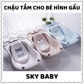 Chậu tắm cho bé hình gấu cho trẻ sơ sinh-4 tuổi giặt đồ quần áo nhựa PP an toàn chống trượt