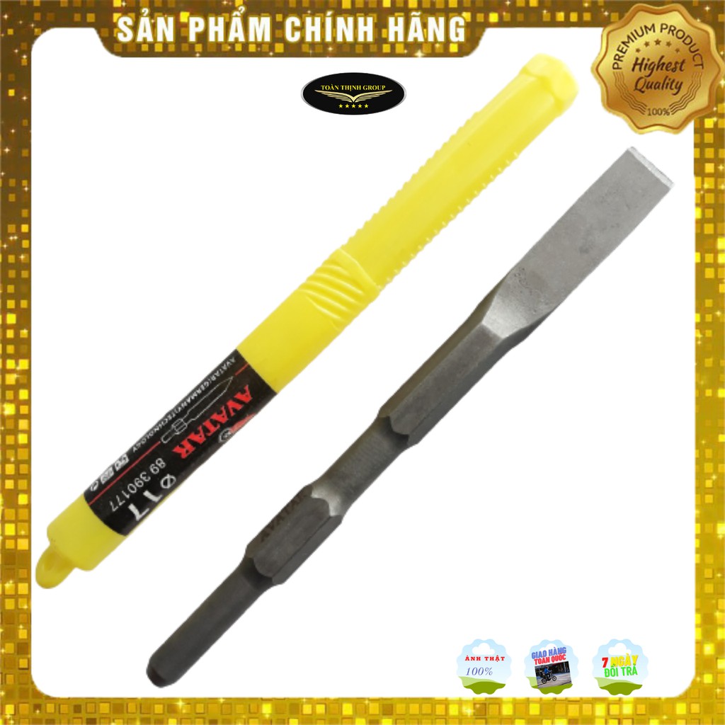 Mũi Đục Bê Tông Lắp Máy Hiệu Avatar - Nhiều Kích Cỡ 14mm, 17mm Nhọn, Dẹp - Đục Tường, Đục Bê Tông, Phá Đá - Bền Chắc