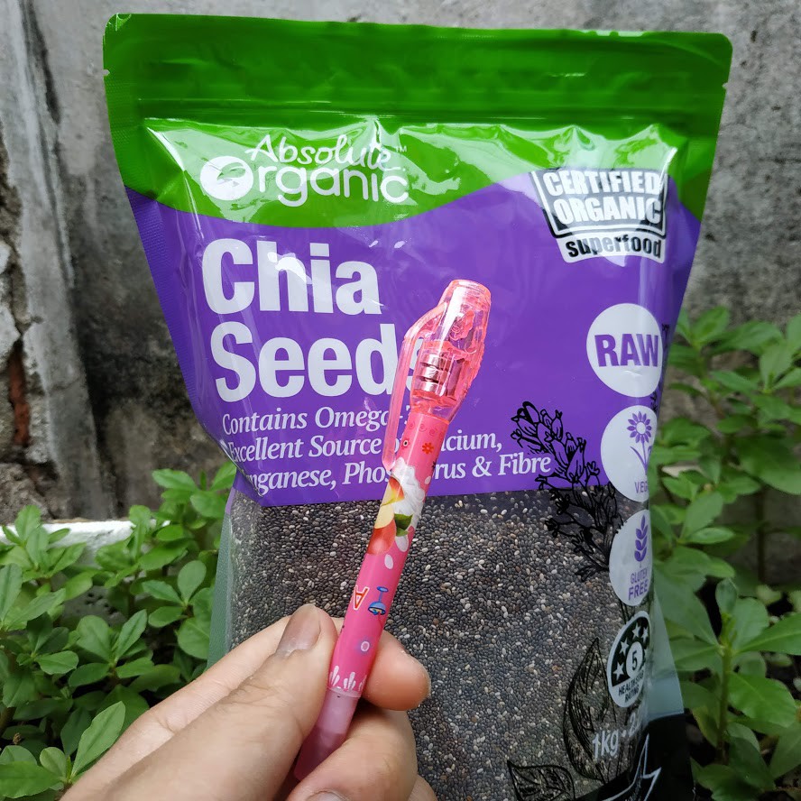 Hạt Chia Úc Absolute Organic Nội địa 1kg -Tặng đèn soi UV cho hàng nội địa úc