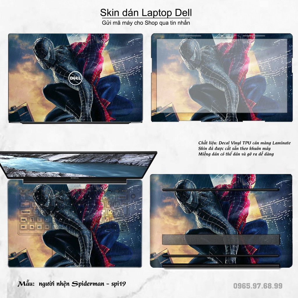 Skin dán Laptop Dell in hình người nhện Spiderman (inbox mã máy cho Shop)