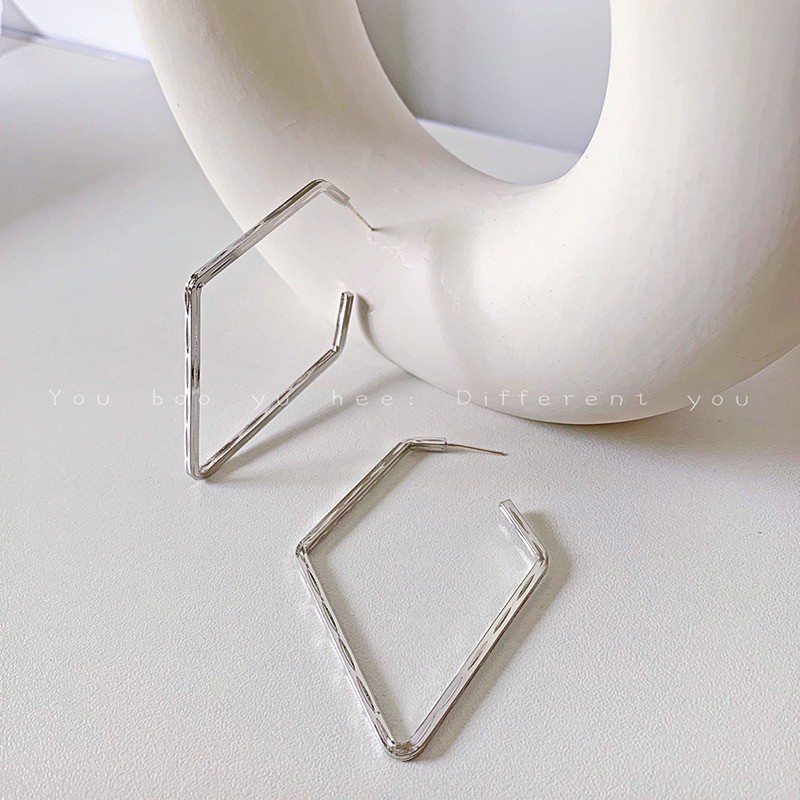 Khuyên tai mạ bạc S925 cỡ lớn thời trang Âu Mỹ sang trọng cho nữ