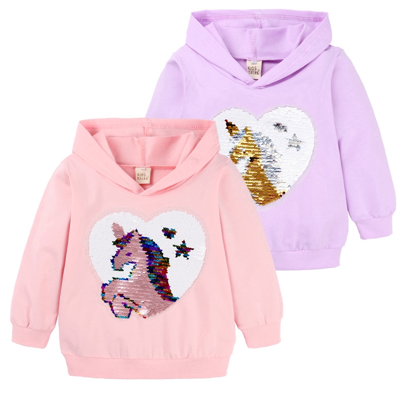 Áo Hoodies Hình Ngựa Pony Xinh Xắn Dành Cho Bé Gái 1-8 Tuổi