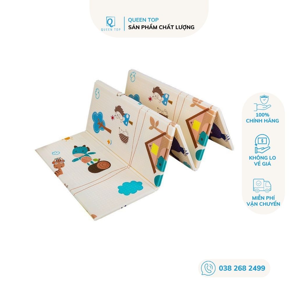 Thảm xốp xpe phủ silicon, thảm xốp trải sàn nằm chơi cho bé kích thước 1,8x2m - 𝐐𝐮𝐞𝐞𝐧 𝐓𝐨𝐩