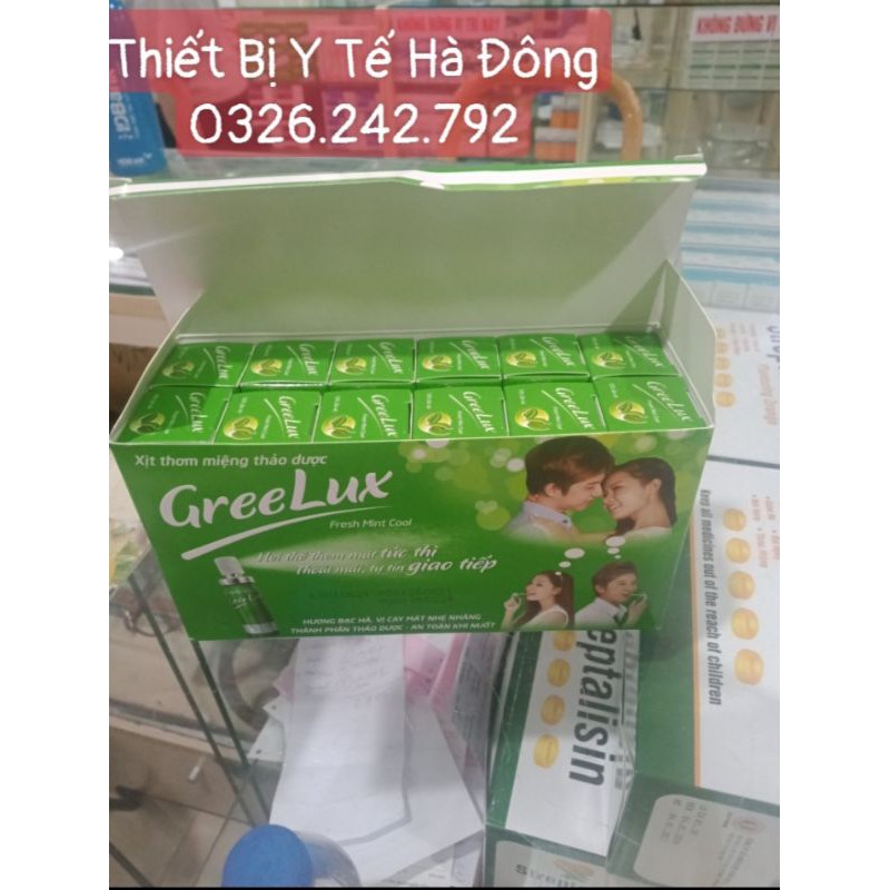 [ Cam Kết Chất Lượng ]Xịt Thơm Miệng Greelux Extra Cool Thảo Dược chai 12ml - gree lux bạc hà bình nhôm mini