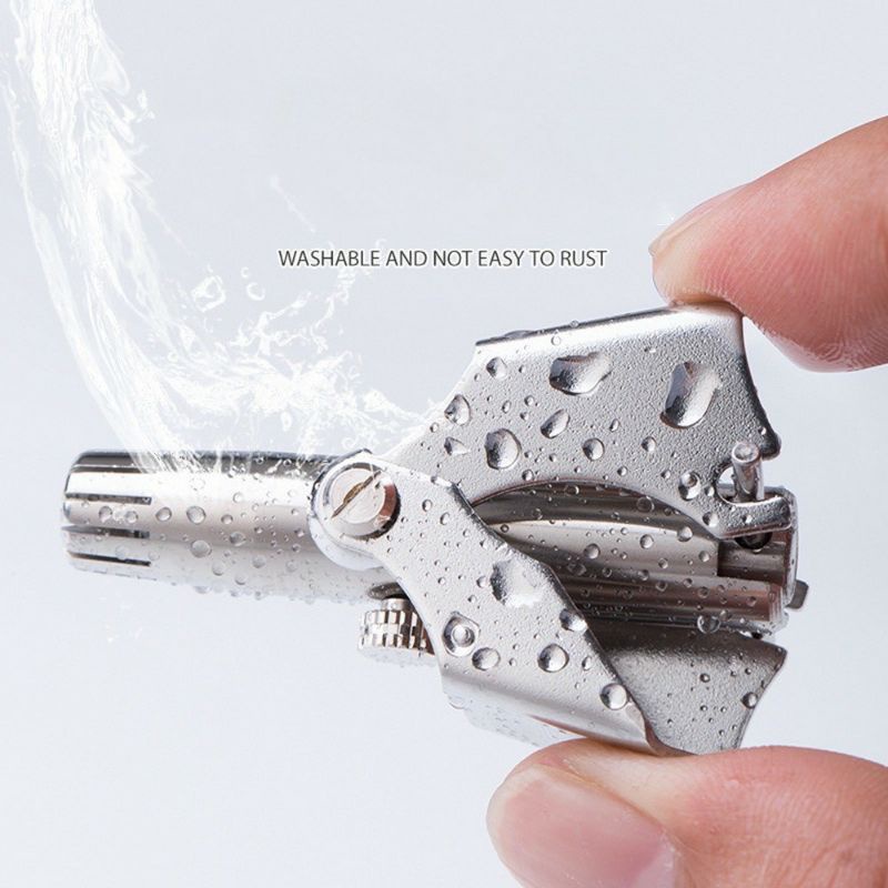 Dụng cụ cắt tỉa lông mũi cao cấp có kèm vỏ hộp và chổi vệ sinh,bằng thép không gỉ.(p,m)