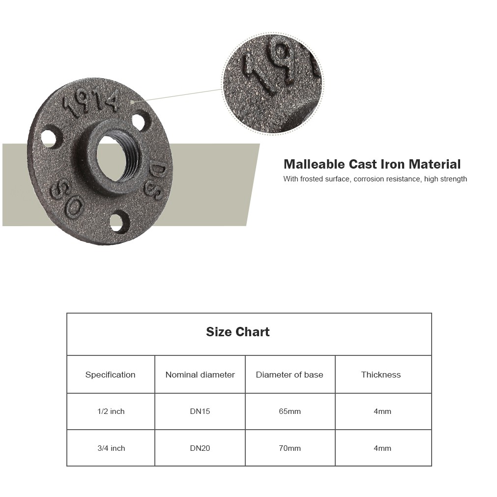 Mặt bích ống nước phi 21 - 27 - 34