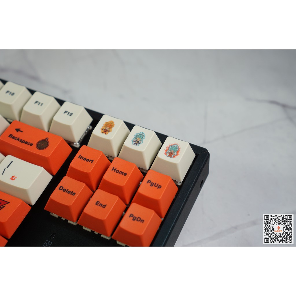 Keycap Dragon Ball Songoku - profile Cherry - keycap PBT - Dyesub- 127 nút cho bàn phím cơ Filco, Leopold, IKBC, Edra