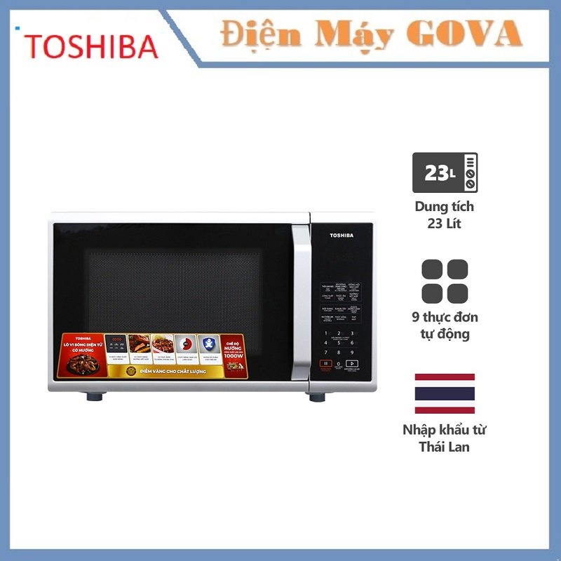 Lò Vi Sóng Toshiba ER-SGS23(S1)VN - 23L - Xuất Xứ Thái Lan - Có Chức Năng Nướng - Hàng Chính Hãng, Bảo Hành 12 tháng