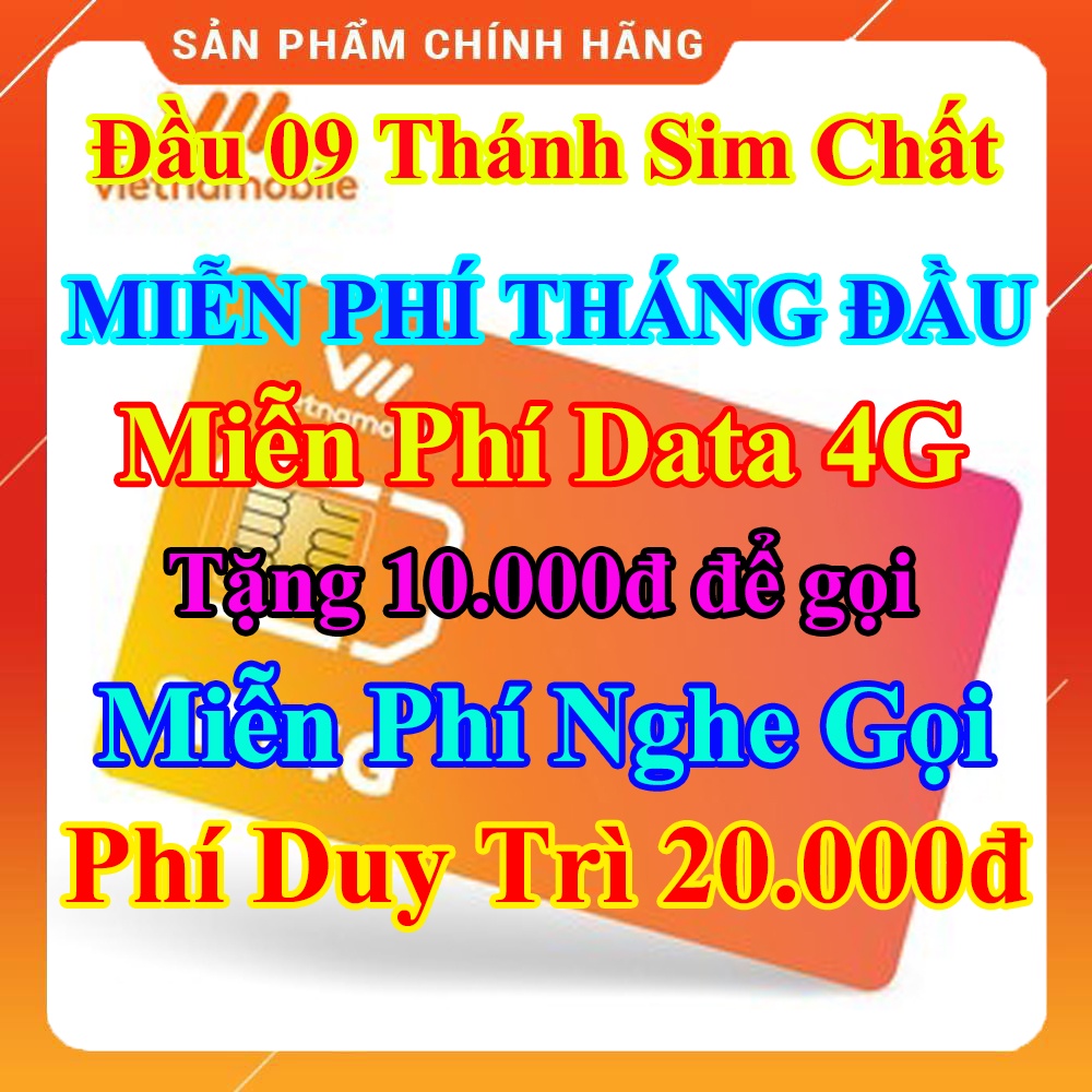 Thánh Sim 4G Chất, Miễn Phí Data 4G, Miễn Phí Tháng Đầu Tiên, Tặng 10.000đ để gọi, Miễn Phí Gọi Nội Mạng