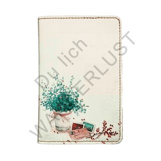 Bao da passport/hộ chiếu cao cấp in hình chậu cây cute - mã CT_PP_104