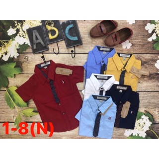[ XẢ HÀNG ]Áo sơ mi tay ngắn cho bé trai, chất vải cotton đẹp, mát, mịn