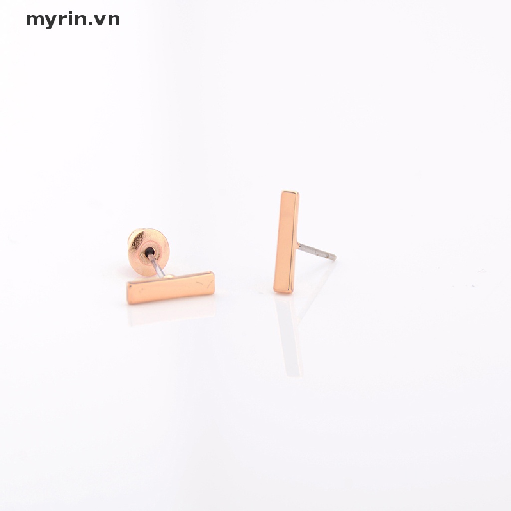 Khuyên Tai Kim Loại Hình Chữ T Thời Trang Cho Nữ