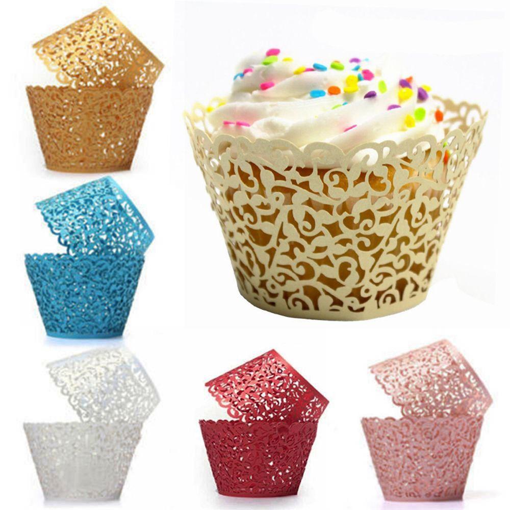 Set 10 / 50 Cốc Giấy Đựng Kem Trang Trí Bánh Cupcake Tiện Dụng