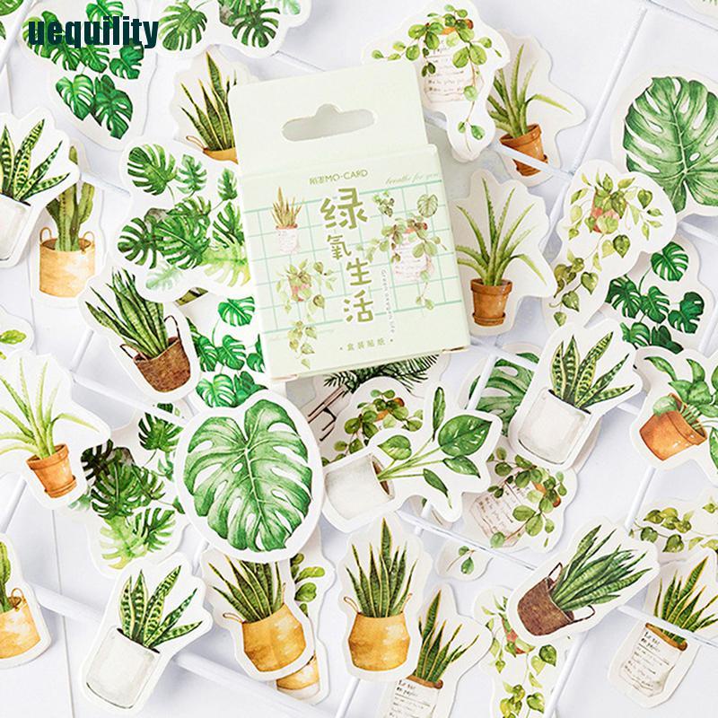 [uequility] 45pcs green leaves tree life plants DIY Diary Craft Stickers Scrapbooking decor