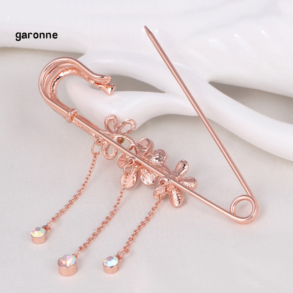 Ghim cài áo hình hoa đính đá sang trọng cho nữ