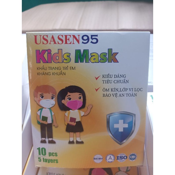 (5 lớp)Khẩu trang trẻ em N95 USASEN95 KIDS MASK hộp 10 cái