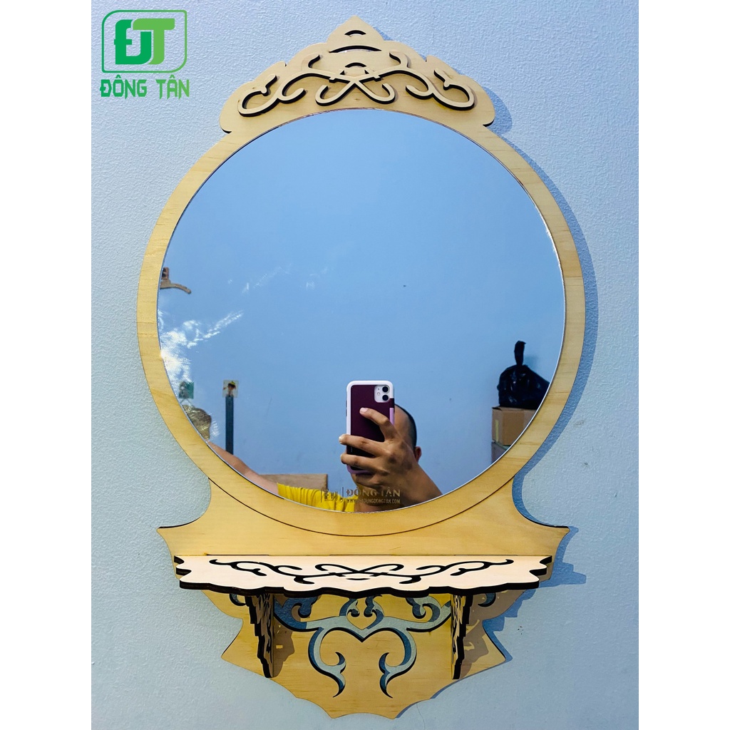 Gương Treo Tường Trang Trí Gương Tròn Hoa Văn Cổ Điển Bằng Gỗ Gương Gỗ Decor Hình Tròn Cực Kì Đẹp Mắt