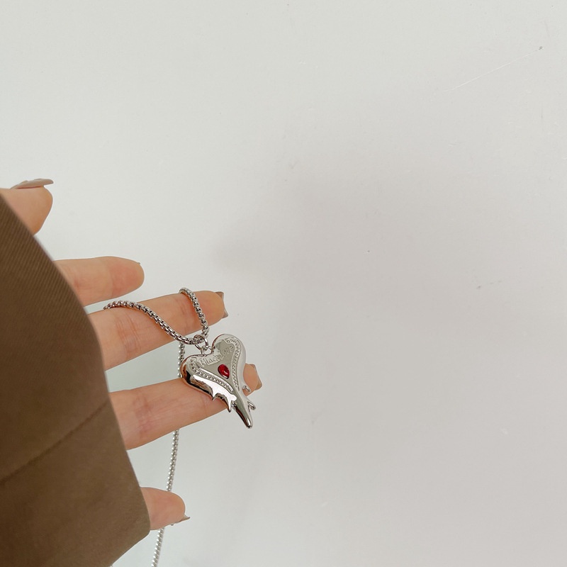 Dây Chuyền Mặt Trái Tim Đính Đá 19A1241 Phong Cách Hàn Quốc Thời Trang Sang Trọng Cho Nữ