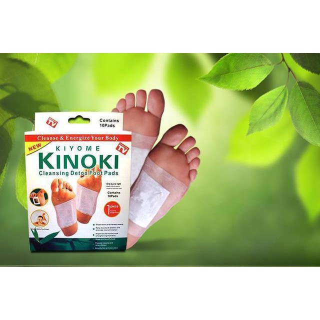 Bộ 10 miếng dán thải độc chân Kinoki Nhật Bản hàng loại 1( 10 Miếng/1 Hộp)