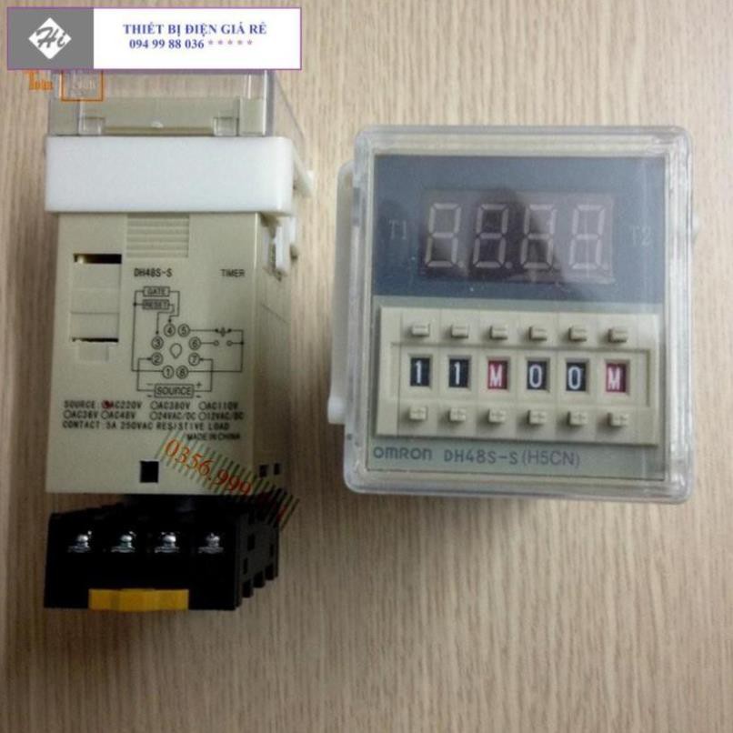 [CHÍNH GỐC] Rơle thời gian (Timer) Omron DH48S-1Z DH48S-2Z, DH48S-S (Kèm đế) Relay thời gian Công tắc hẹn giờ DH48S