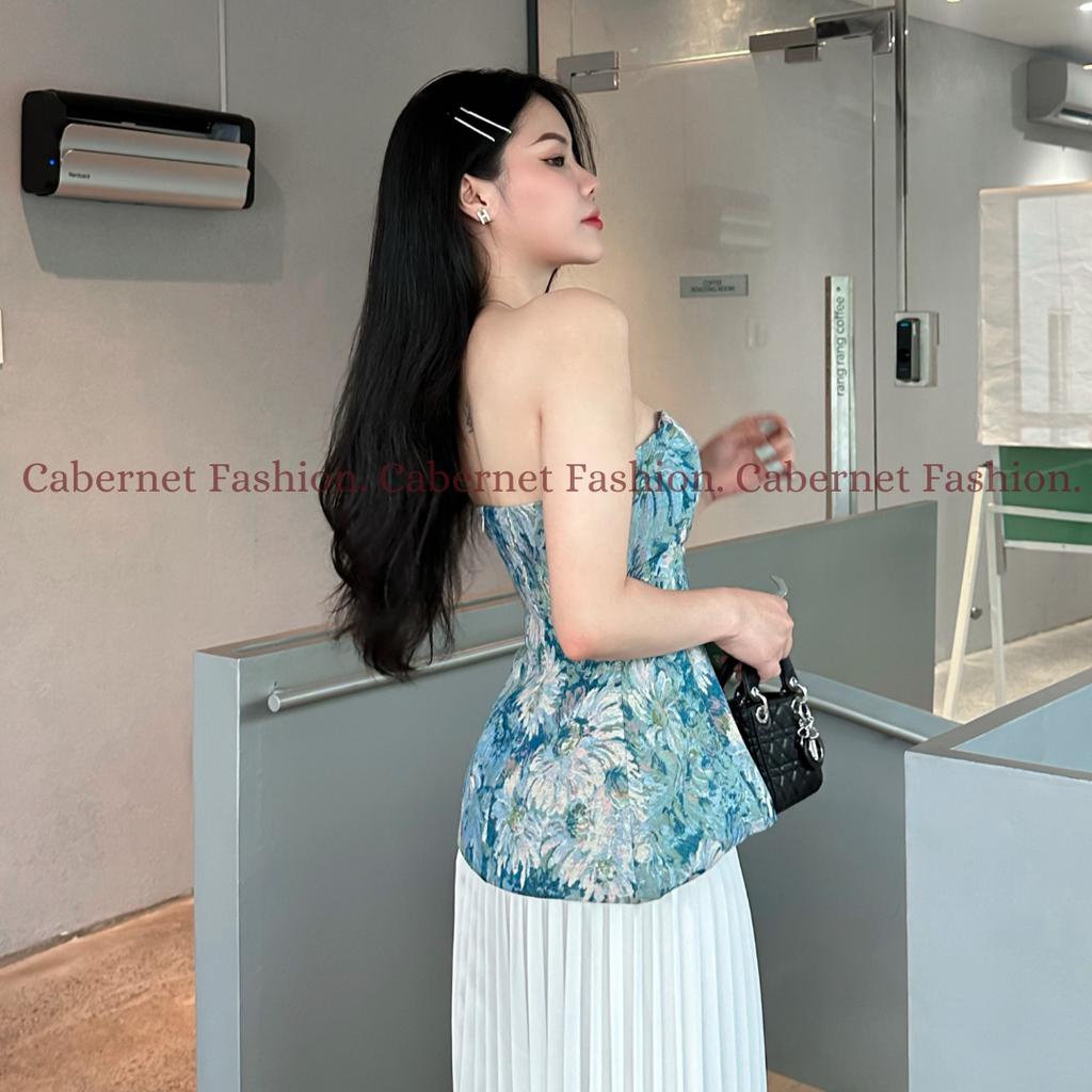 A014 - Áo ống Lẻ 3D cúp form dáng xòe hai lớp