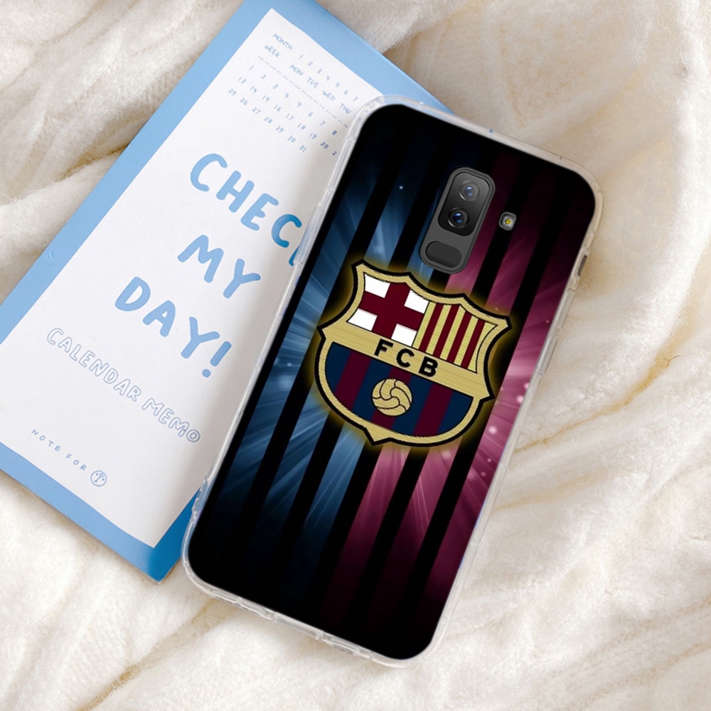 Ốp điện thoại TPU mềm in logo barca cho Samsung A5 A6 Plus A7 A8 A9 2017 2018 M10 M20 M30 M40 83A