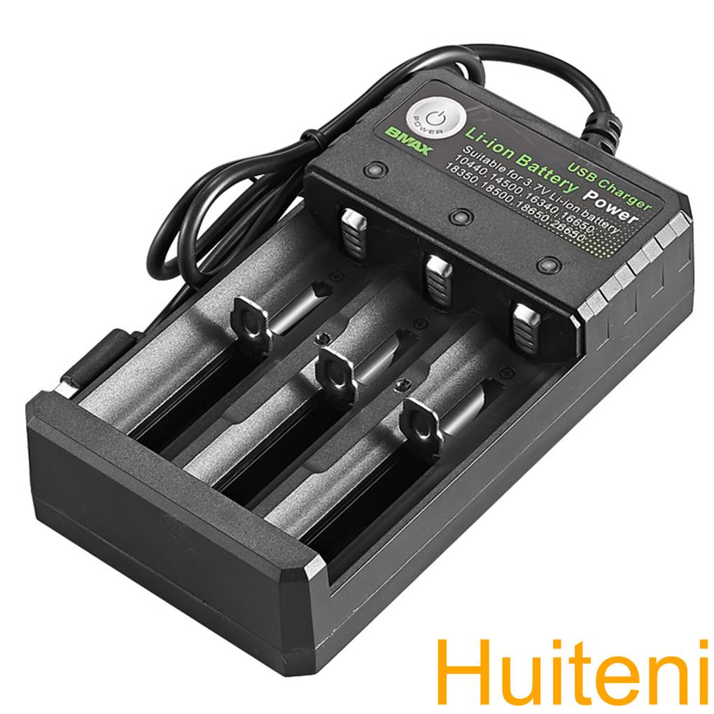 Battery Charger Rechargeable 18650 Lithium Battery Charger 3 Slot USB Cell Charging Station Stand