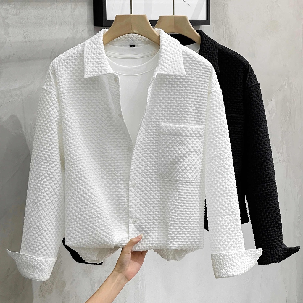 Hàng Có Sẵn Áo Sơ Mi Trắng Dài Tay Thiết Kế Gợi Cảm Thời Trang Xuân Thu Cho Nam 2022
