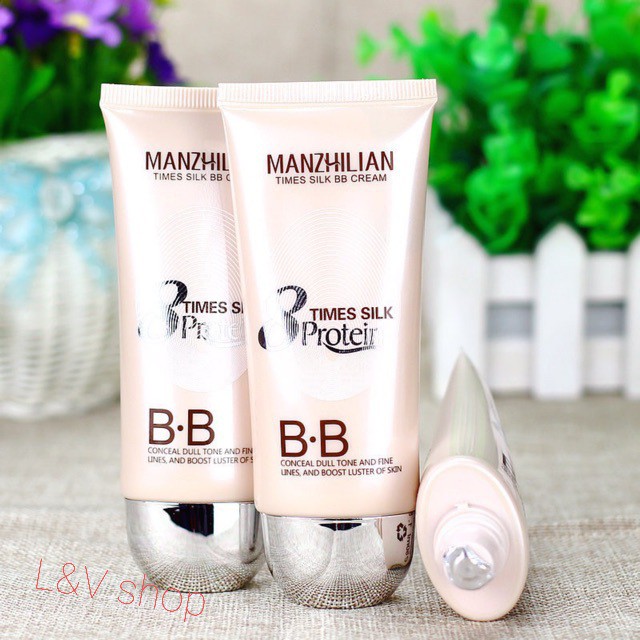 [L&amp;V] Kem Nền BB SKIN PROTEIN MANZHILIAN - Làm Trắng Da Tinh Chất Tơ Tằm