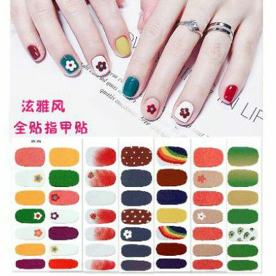 Bộ Dán Móng Tay, Nail Gồm 14 Móng, Chống Thấm Nước, Tặng Kèm Dũa