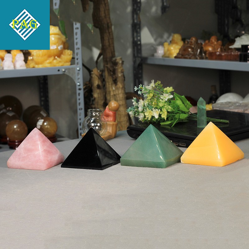 Khối Kim Tự Tháp Chất Liệu Đá Tự Nhiên Nhiều Màu Sắc - Vật Phẩm Phong Thủy Nhiều Năng Lượng