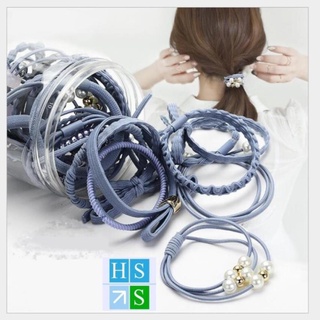 Hộp 12 dây cột tóc cutee hàn quốc dây buộc tóc ngọc trai 12 kiểu _ms17