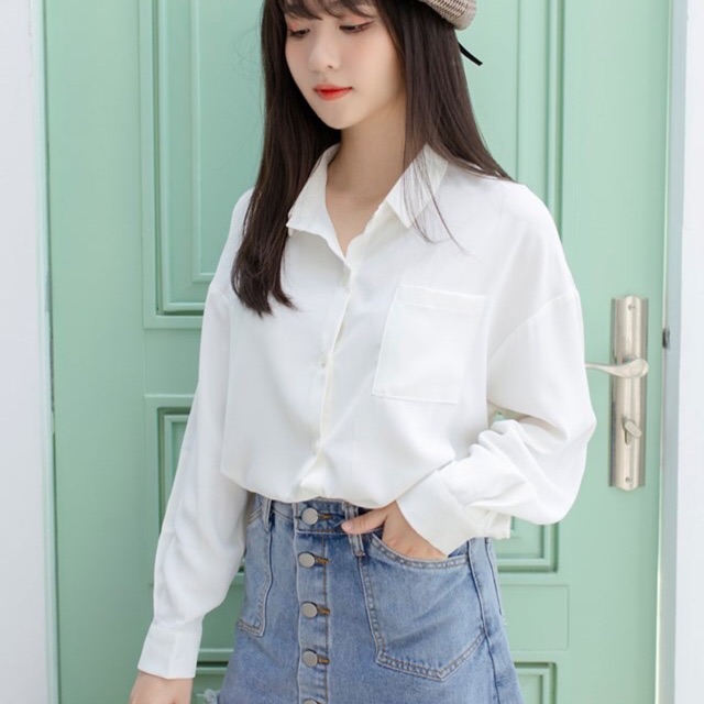 ÁO SƠ MI TRẮNG TRƠN HỌC SINH