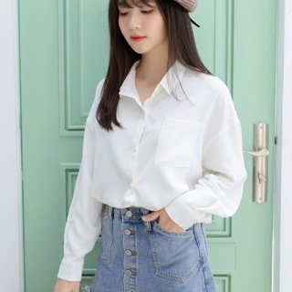 Áo sơ mi trắng trơn học sinh