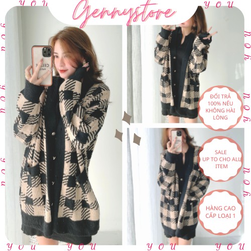 [HÀNG CAO CẤP +ĐÁNH GIÁ] Áo Khoác Cadidan Len Hàn Quốc Cúc Tây Cách Điệu Chất Len Mịn Dày Thiết Kế Kẻ Sọc GennyStore 041 | BigBuy360 - bigbuy360.vn