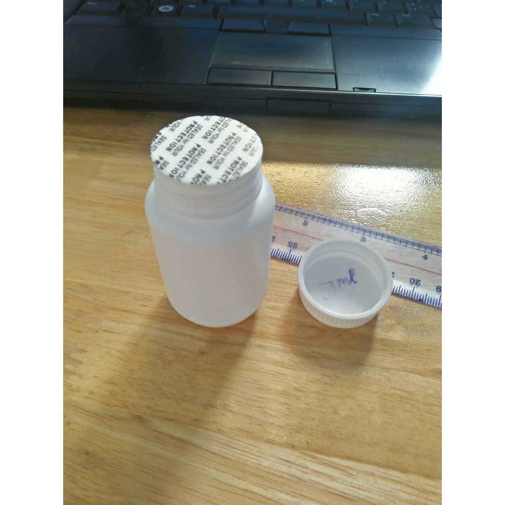 Lọ đựng thuốc đông y 50ml, thực phẩm chức năng 30 viên nang - bao gồm lọ nắp và màng siu
