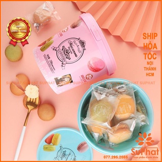 Bánh quy macaron dạng xô mix 2 vị trà xanh & đào Đài Loan 238g