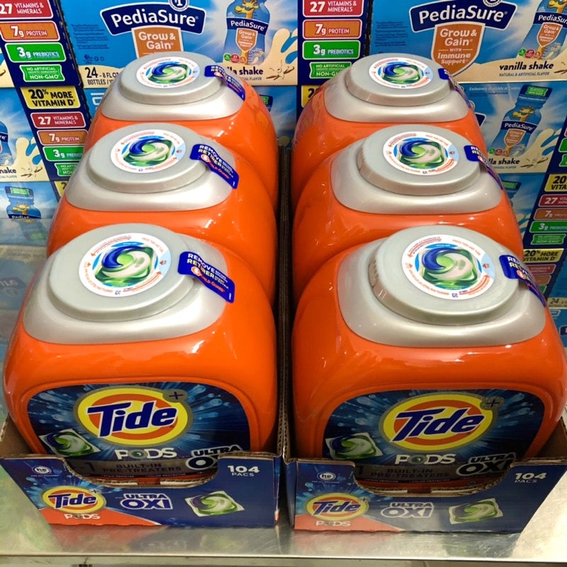 ❤️ [Quận 3] Thùng 104 Viên giặt Tide Pod Ultra Oxi 4in1 Mỹ  - Giặt + Tẩy + Bảo vệ Màu + Mềm Vải Thơm Mát - HỎA TỐC