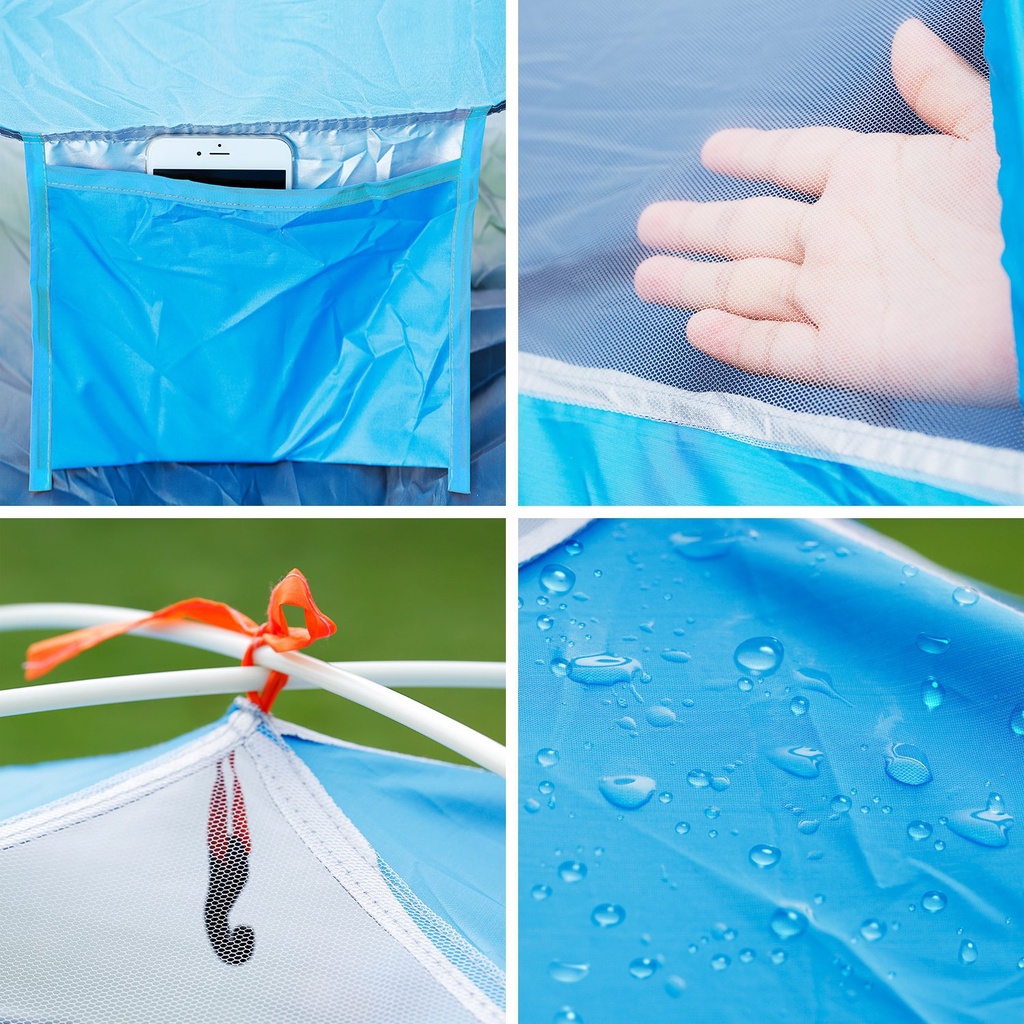 Combo 2 Lều Dã Ngoại Tự Bung - Lều Cắm Trại Du Lịch 2 Cửa Đối Xứng Kích Thước 2m x 2m