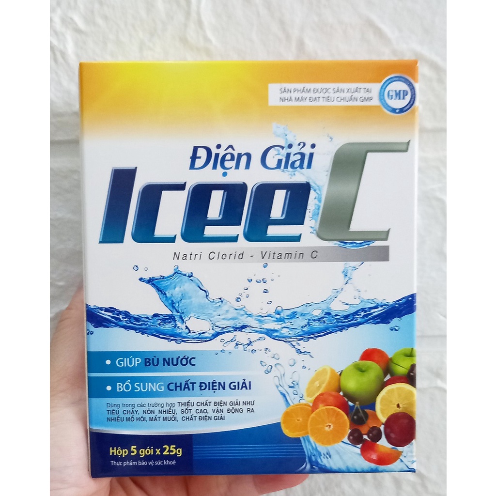 Ors  bột pha nước uống và bù chất điện giải IceeC hộp 5 gói. Oresol gói pha 500ml nước vị ngon, dễ uống