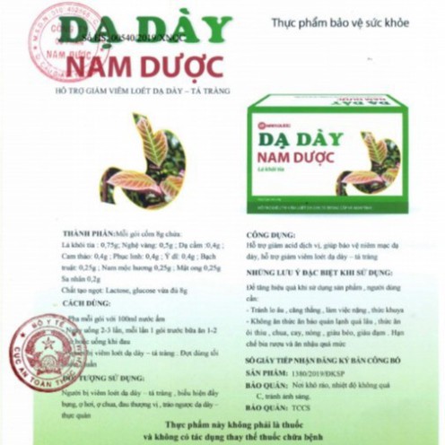 Cốm Dạ Dày Nam Dược - Hỗ trợ điều trị viêm loét dạ dày, tá tràng (Hộp 12 gói)