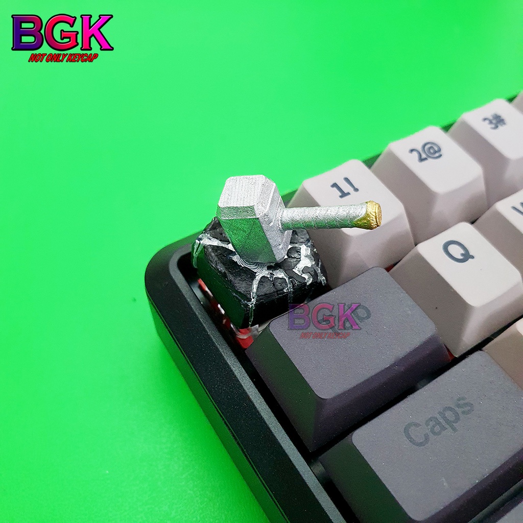 Keycap Lẻ Búa Mijolnir V2 Của thần sấm Thor không xuyên LED ( keycap resin độc lạ )( Keycap Artisan )