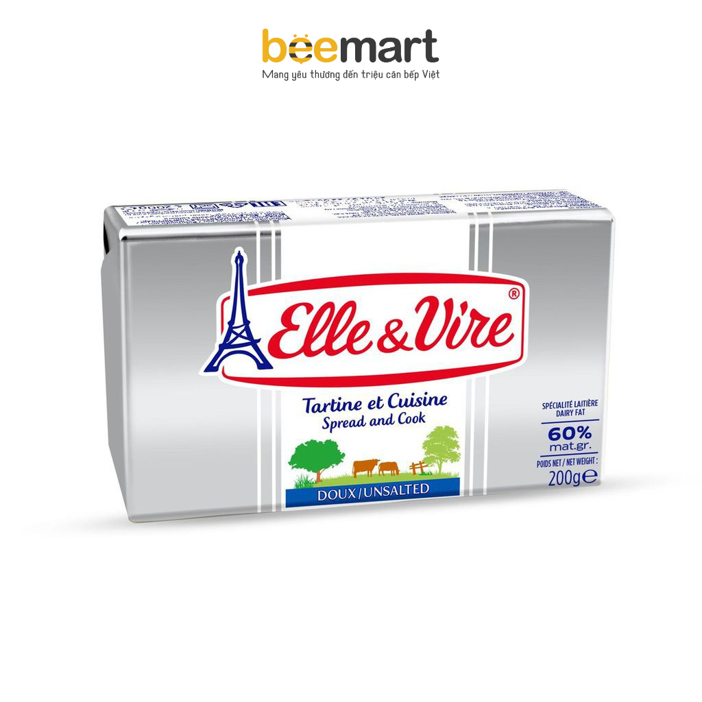 Bơ lạt 60% béo Elle &Vire 200g