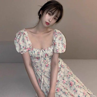 Váy hoa maxi xẻ chân