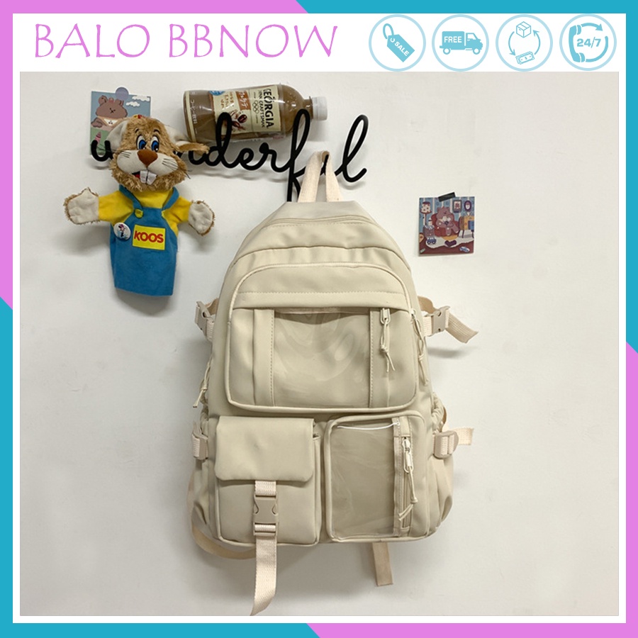 Balo nữ đi học giá rẻ thời trang đẹp cá tính BBNOW BL2 - tặng kèm sticker dễ thương
