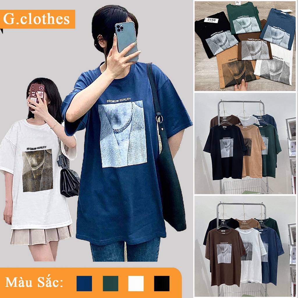 Áo thun nam nữ form rộng in nhiệt cao cấp, áo phông unisex tay lỡ trẻ trung|G clothes